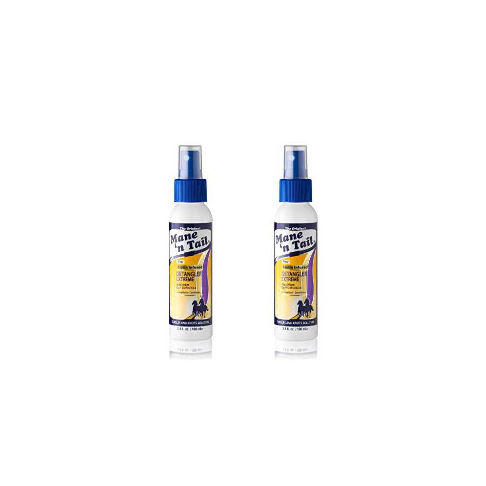 Mane 'n Tail: Extreme Detangler 2 Pack Plus Maximum Curl Defining Biotin Infused Strengthening Spray 3.4 Oz