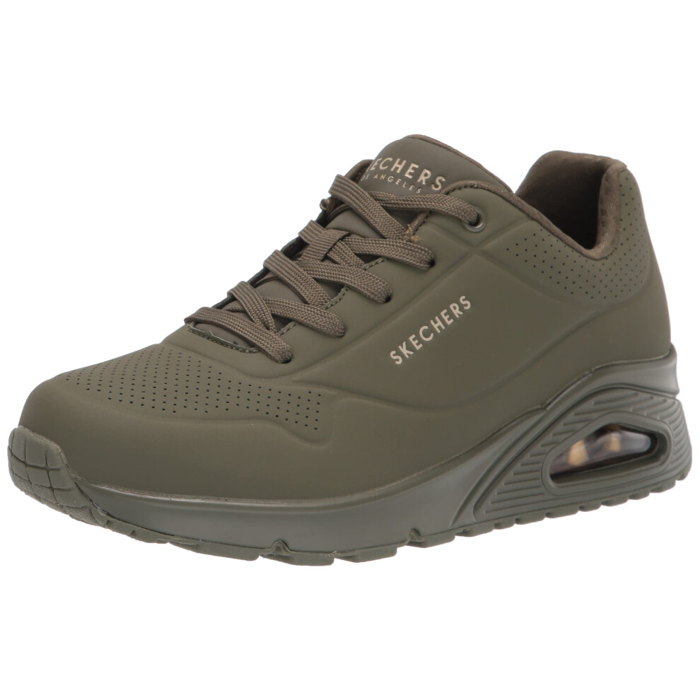 Skechers Womens Skecher Street Women's Uno - Stand On Air Sneaker Olive 9.5 US