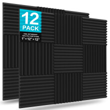 Panouri de spuma acustica JBER 12 pachet 1 """" x 12 """" x 12 """" Panouri de spuma de sunet pentru pere?i High Desnsity Studio Izotolopinguri sonore