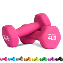 Balelinko Home Gym Equipment Workouts Strength Training Weight Loss Pilates Weights Yoga Sets Weights for Women Men Seniors and Youth 4LB Pink Pai