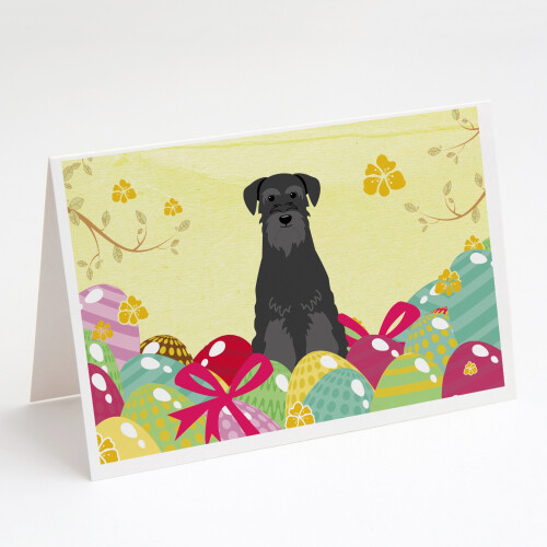 Osterkarten Standard Schnauzer Schwarz, 8er Set mit Umschlägen