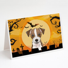 Halloweenske blaho   elania a ob   lky s mot   vom Jack Russell teri   ra, balenie 8 kusov