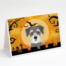 Balenie 8 halloweenskych pohladn   c a ob   lok s n   pisom Schnauzer
