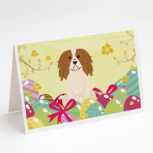 Easter Eggs Cavalier Spaniel Greeting Cards and Envelopes Pack of 8