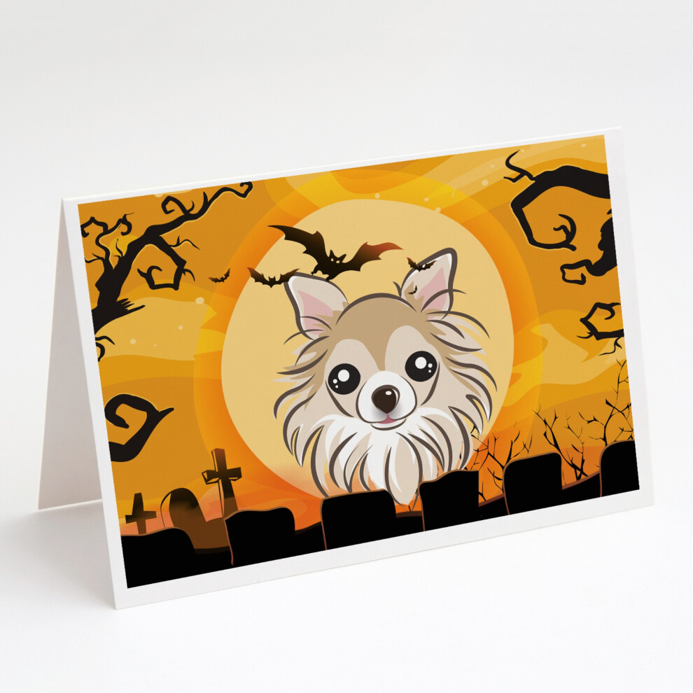 Paquete De 8 Tarjetas De Felicitaci?N Y Sobres De Halloween Con Dise?O De Chihuahua-image