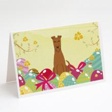Easter Eggs Irish Terrier Greeting Cards and Envelopes Pack of 8