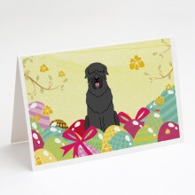 Easter Eggs Black Russian Terrier Greeting Cards and Envelopes Pack of 8