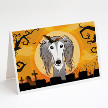 Balenie 8 halloweenskych pozdravov a ob   lok so saluki