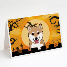 Halloweenske blaho   elania a ob   lky s mot   vom Shiba Inu, balenie 8 kusov