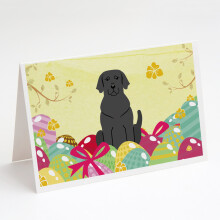 Easter Eggs Black Labrador Greeting Cards and Envelopes Pack of 8