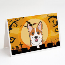 Balenie 8 halloweenskych blaho   elan    a ob   lok s cerven   mi corgi