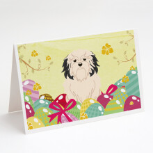 Easter Eggs Lowchen Greeting Cards and Envelopes Pack of 8