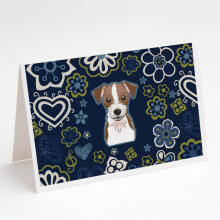 Balenie 8 blaho   elan    a ob   lok s mot   vom Jack Russell teri   ra s modr   mi kvetmi