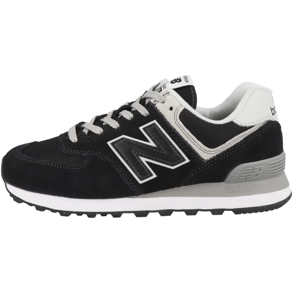 New Balance Women's 574 Core Sneaker Black/White 5 Wide