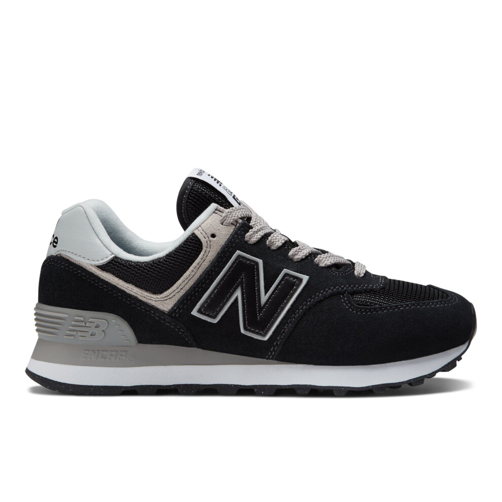 New Balance Women's 574 Core Sneaker Black/White 9.5 Wide