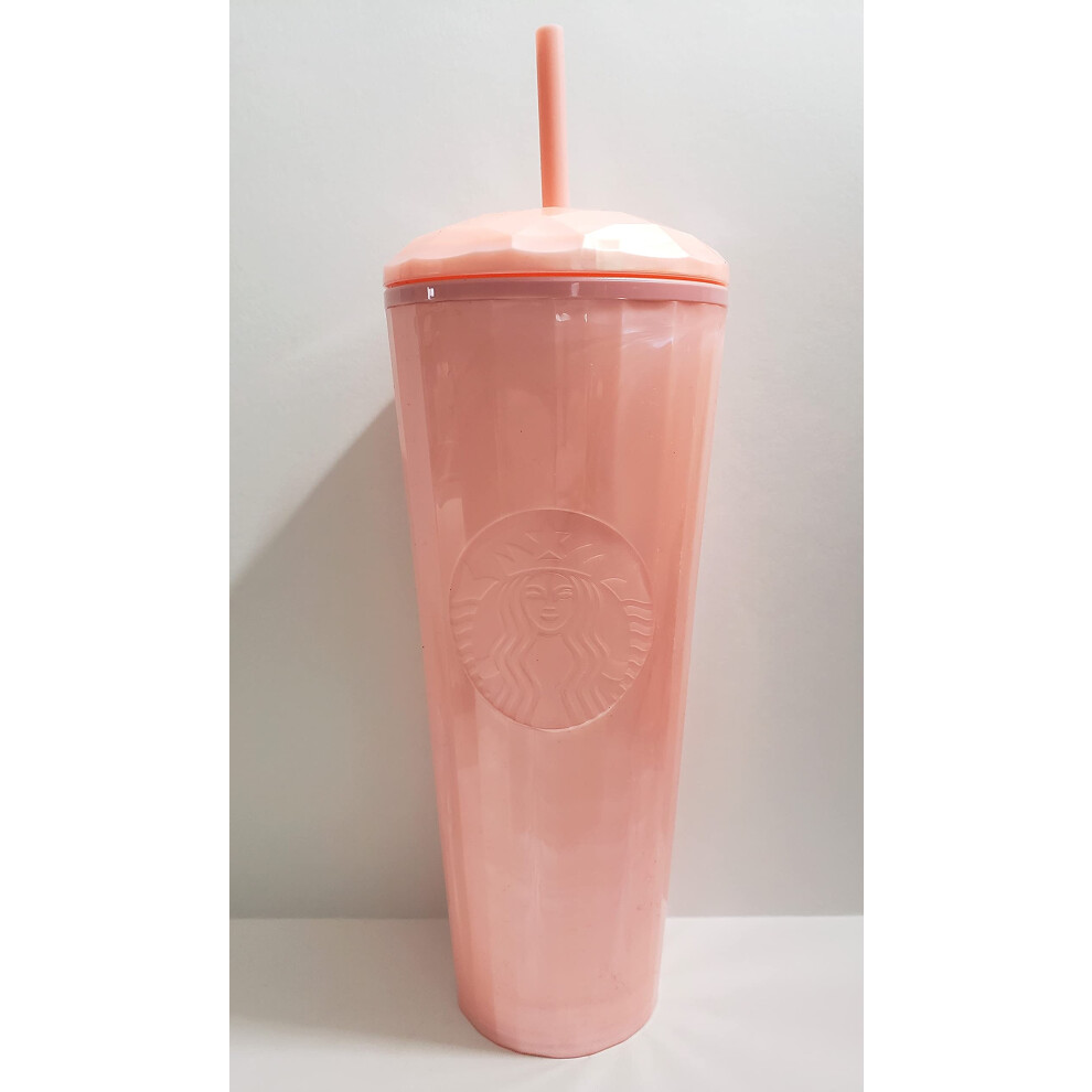 Starbucks 2021 Summer Blush Pink Kaleidoscope Venti Tumbler With Dome Lid And Straw 24 Fluid Ounces