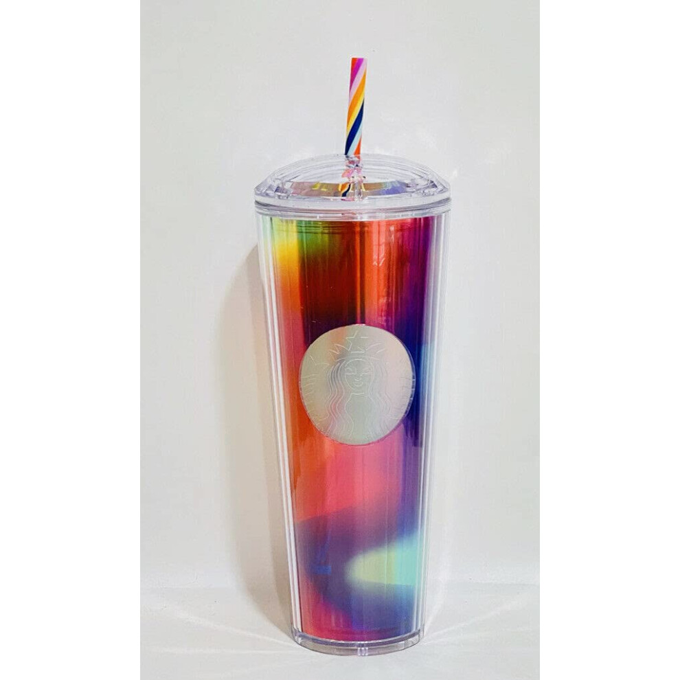 Starbucks Acrylic 2021 Summer Rainbow Kaleidoscope 24oz Venti Tumbler