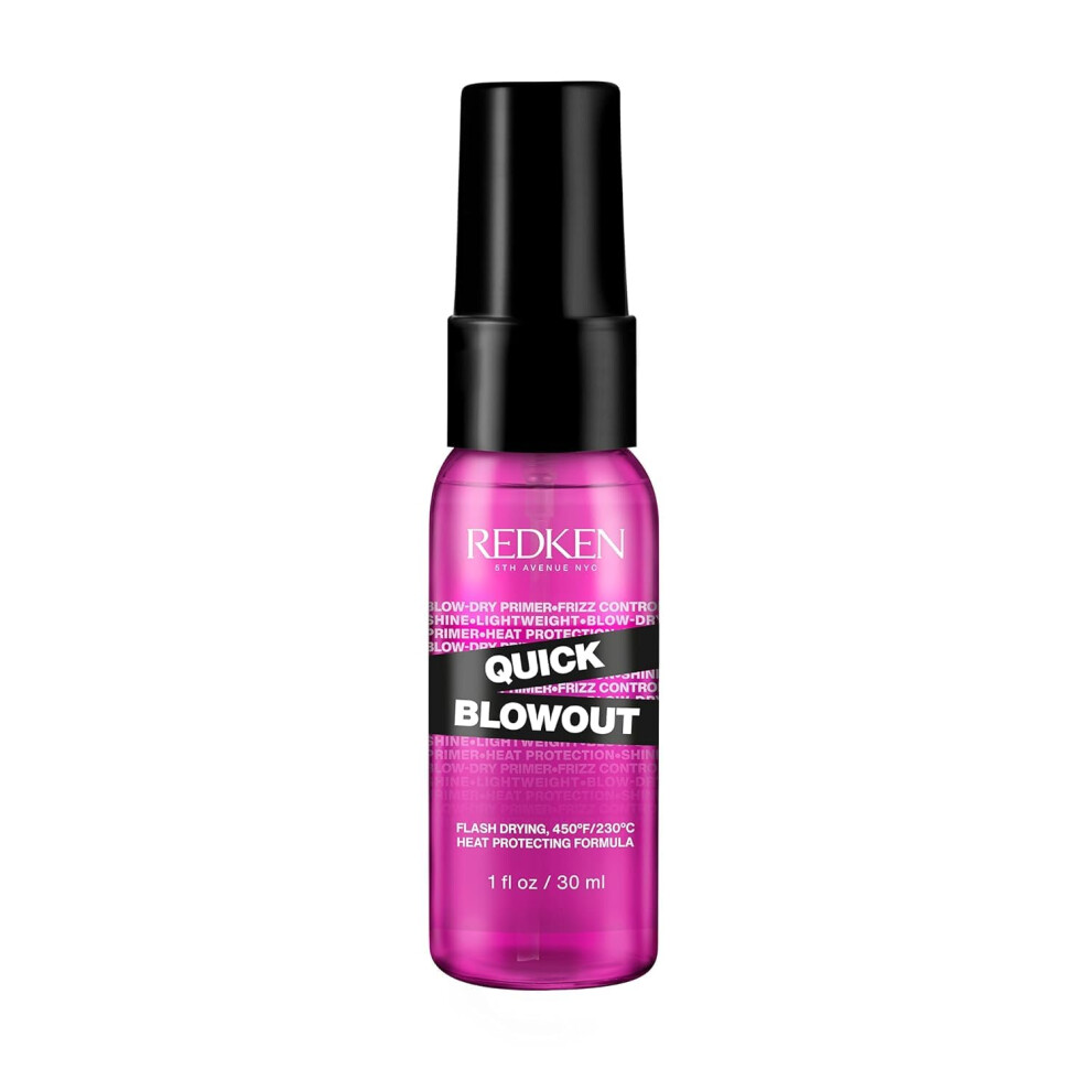 Redken Quick Blowout Heat Protection Spray For All Hair Types | Reduces Blow Dry Time | Blowdry Spray 1.0 fl. Oz