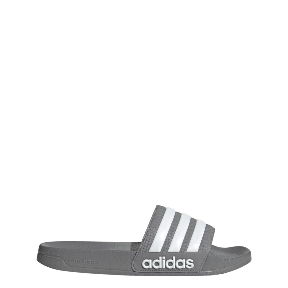 Adidas unisex-adult Shower Slide Grey/White/Grey 4