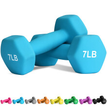 Balelinko Home Gym Equipment Workouts Strength Training Weight Loss Pilates Weights Yoga Sets Weights for Women Men Seniors and Youth 7LB Blue Pai