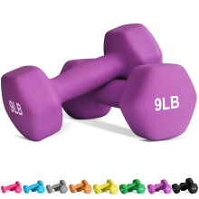 Balelinko Home Gym Equipment Workouts Strength Training Weight Loss Pilates Weights Yoga Sets Weights for Women  Men  Seniors and Youth  9LB Purple  P