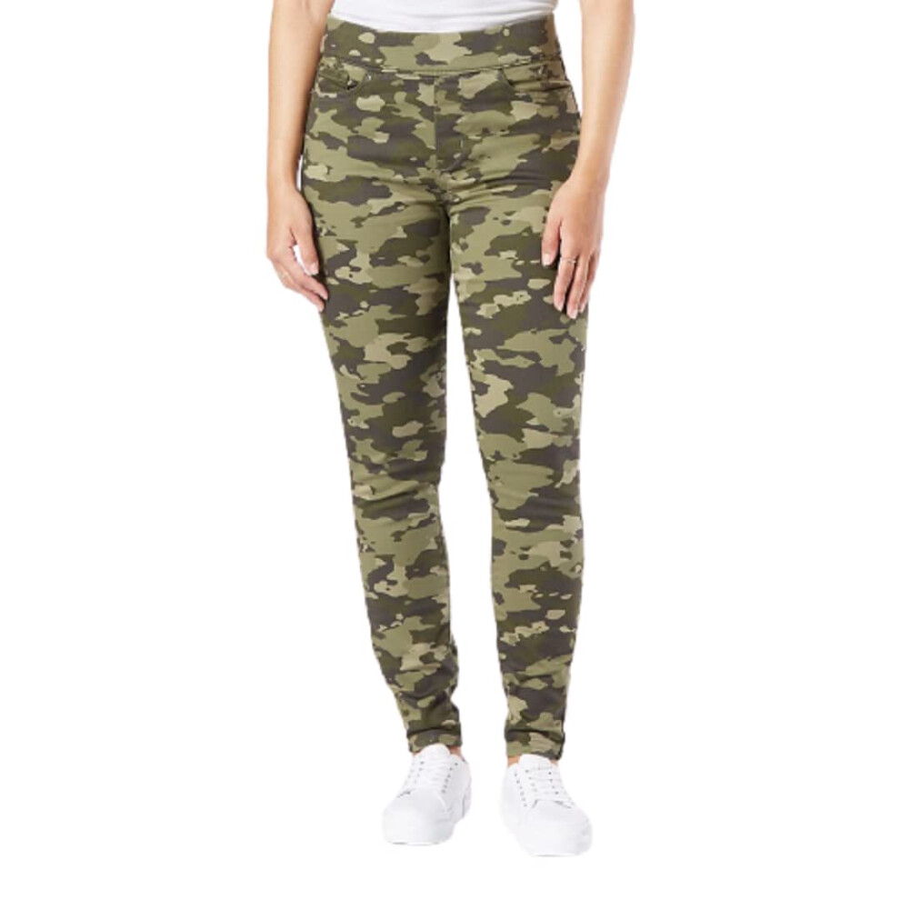 Levi Strauss Signature Gold Women's Totally Shaping Pull-on Skinny Jeans Available In Plus Size Cedarview Camo Khaki Green 28 Short