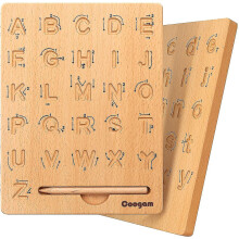 Beautiful Gift Wooden Letter Tracing Board Double-sided, Alphabet 123 Numbers Cognition Preschool Toy Gift