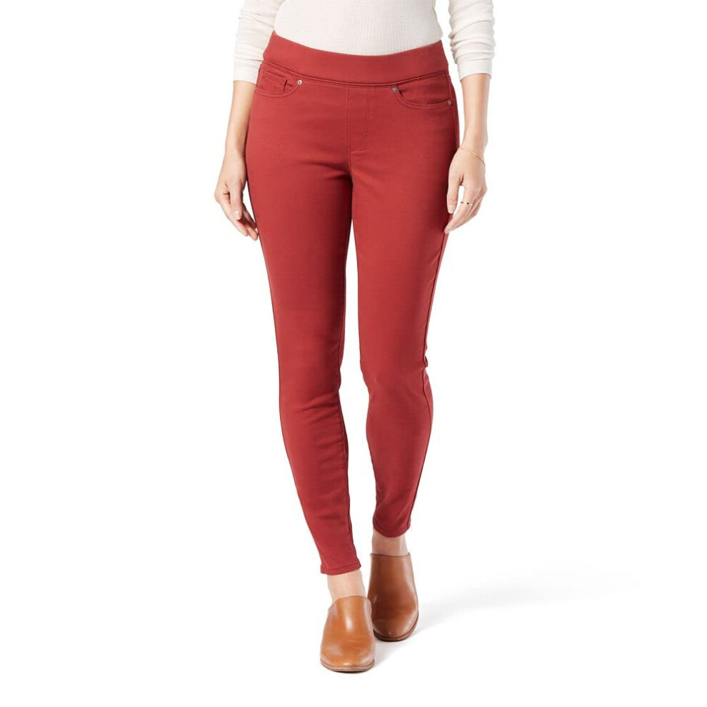 Levi Strauss Signature Gold Women's Totally Shaping Pull-on Skinny Jeans Available In Plus Size Brick Red 26 Short