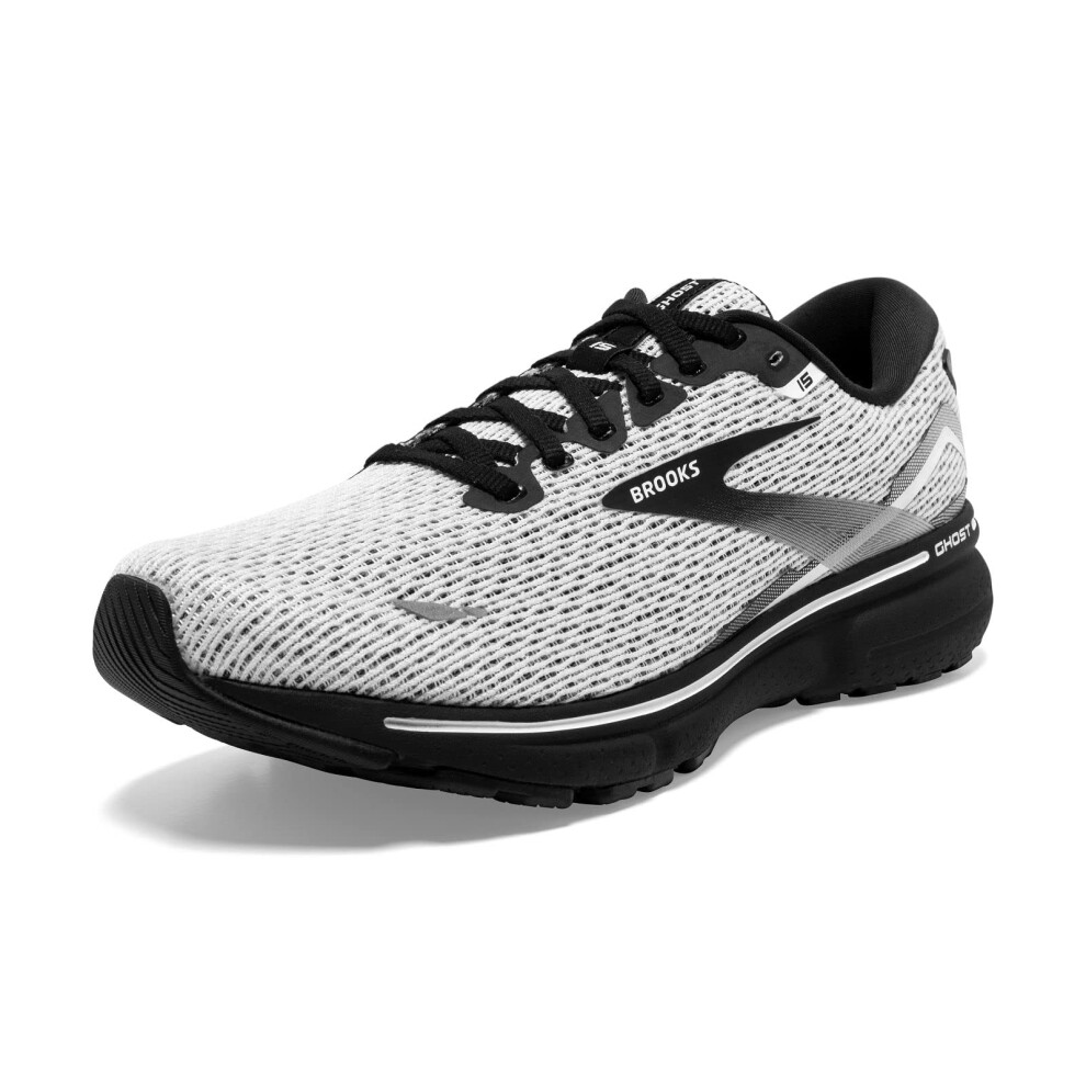 Brooks Men's Ghost 15 Neutral Running Shoe - White/Black - 11 Medium