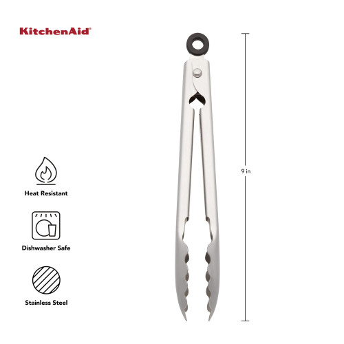 KitchenAid Kitchenaid gourmet rustfrit stål serveringstænger med hang krog og fast lukning lås 9 tommer rustfrit stål 2