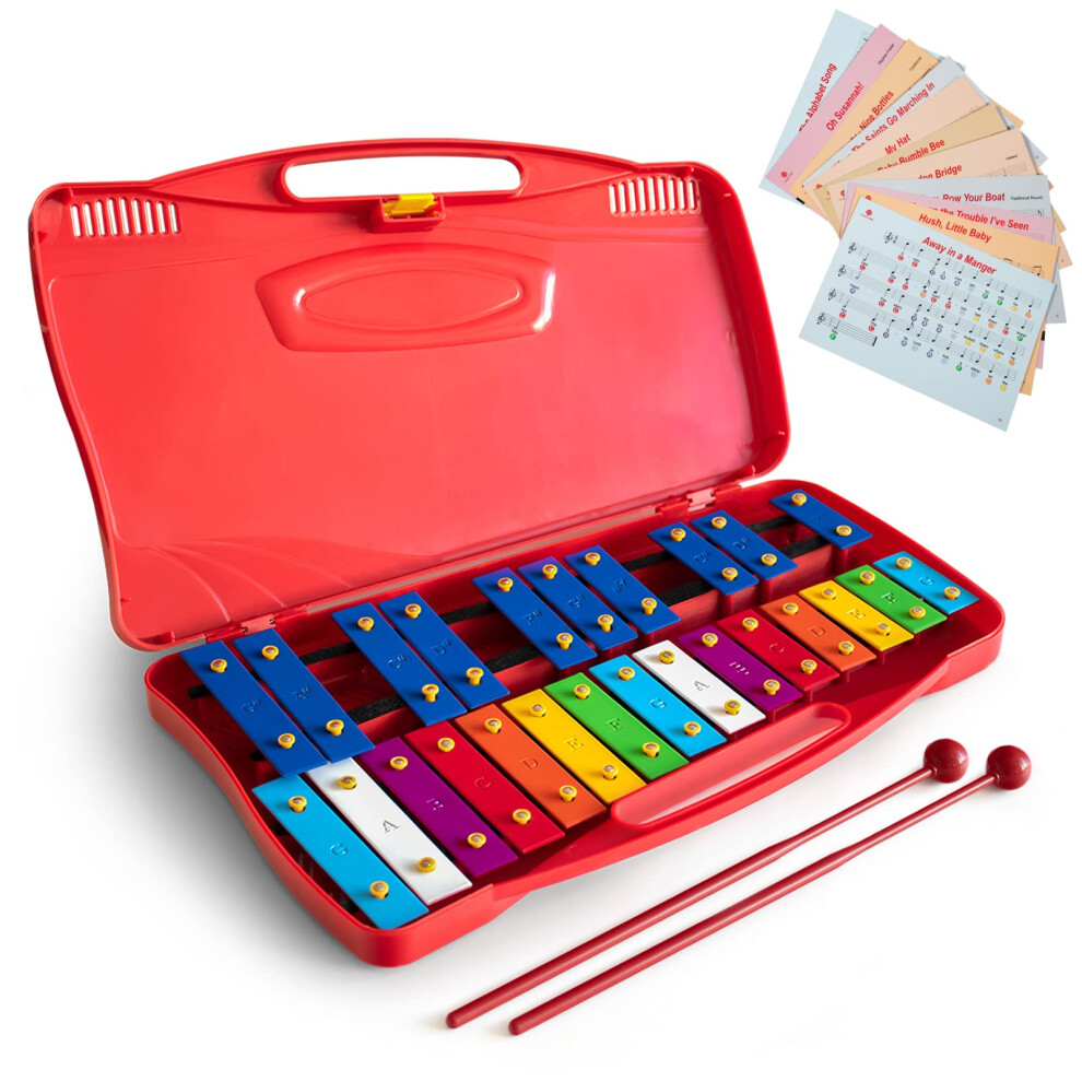 MUSICUBE Professional Glockenspiel for Kids & Adults 25-Note Well-Tuned Xylophone for Baby Toddler Orff Percussion Instrument Educational Musical Toys