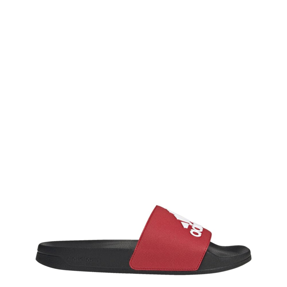 Adidas Unisex Adilette Shower Slides Sandal Better Scarlet/White/Black 13 US Men