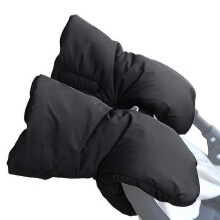 (Black) 1 Pair Stroller Gloves Universal Pram Hand Muffs, Anti-freeze Stroller Mittens Cart Gloves Gear Shopping Cart Hand Warmers Waterproof Winter Gloves Wi