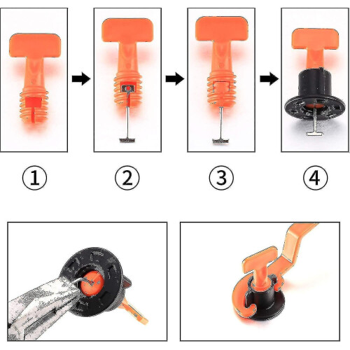 Tile Leveling System, 50 Pieces Tile Leveler, Tile Leveler Leveling System Kit for Wall And Floor Co Zhexin 2