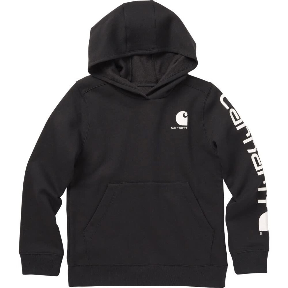 Carhartt Boys' Long Sleeve Hooded Sweatshirt Caviar Black 6