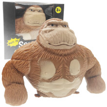 Funny Brown Monkey Toy Figure for Kids and Adults Stretch Gorilla Toy Decompress and Squeeze Stress Toy Stress Relief Toy for Children and Adults