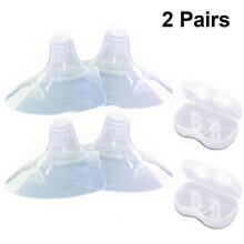 2 Pairs Contact Nipple Shield, Nippleshield for Breastfeeding with Latch Difficulties Or Flat Or Inverted Nipples