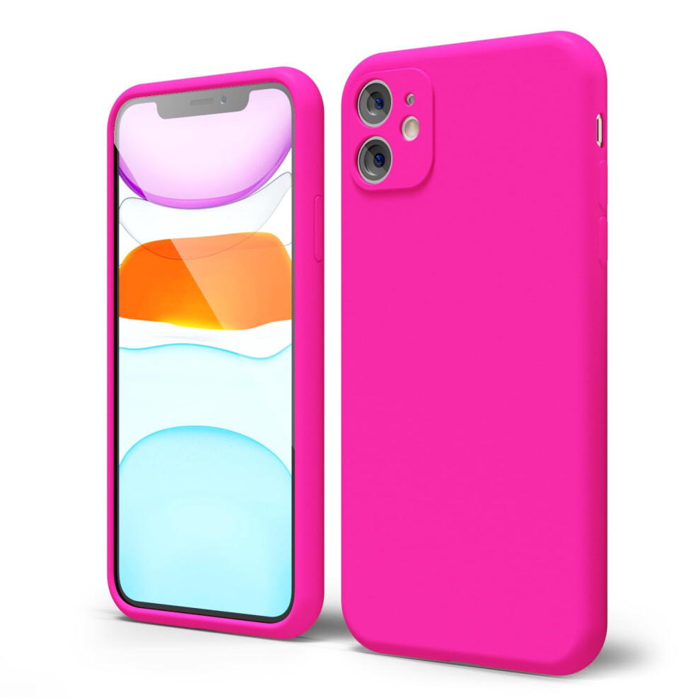 Oakxco For Iphone 11 Phone Case Liquid Silicone Fluorescent Bright Solid Color Cute Thin Slim Soft Rubber Tpu Plain Smooth Gel Matte Protective Cove 702909547050