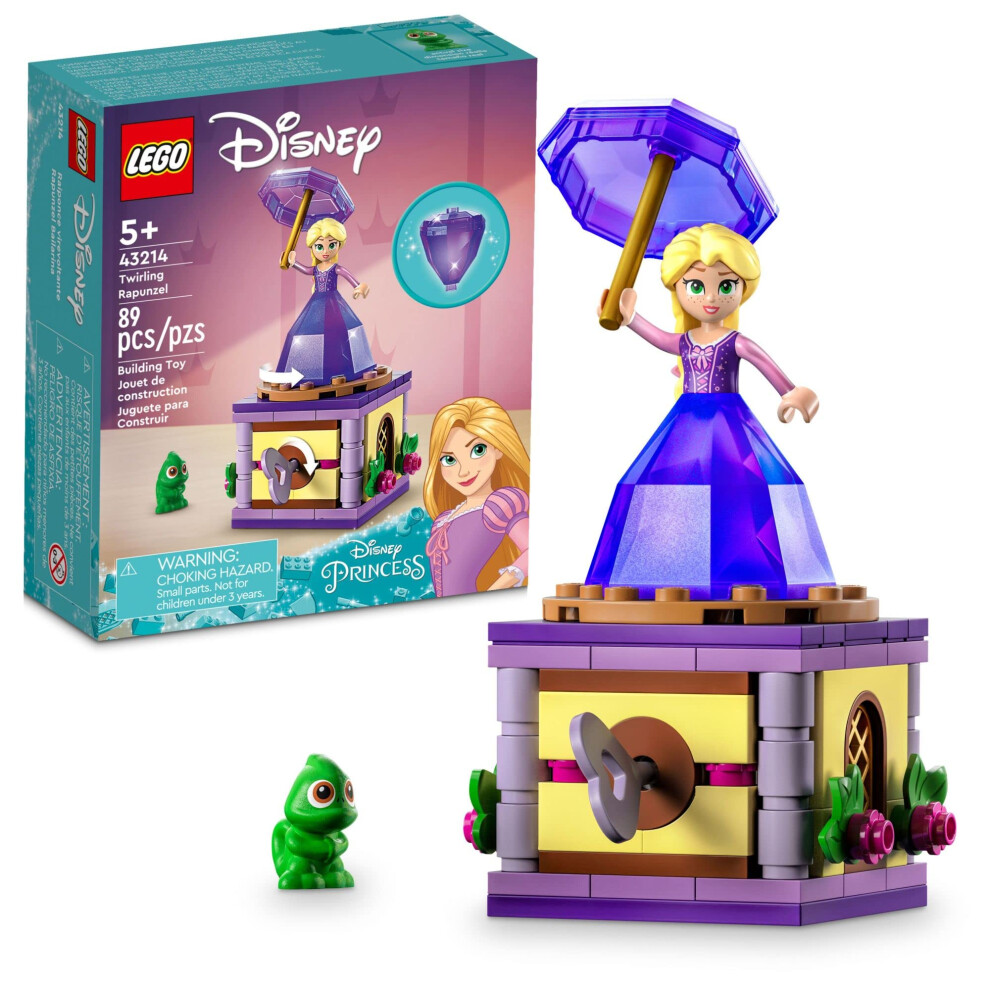 LEGO Disney Princess Twirling Rapunzel 43214 Building Toy With Diamond Dress Mini-Doll And Pascal The Chameleon Figure Wind Up Toy Rapunzel Disney C