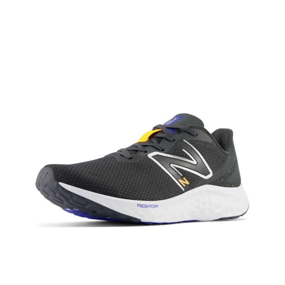 New Balance Men's Fresh Foam Arishi V4 Running Shoe Blacktop/Hot Marigold 7 X-Wide