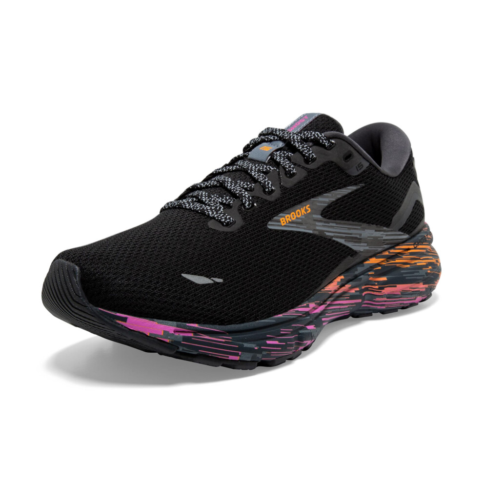 Brooks Men's Ghost 15 Neutral Running Shoe - Black/Phlox/Oriole - 9 Medium