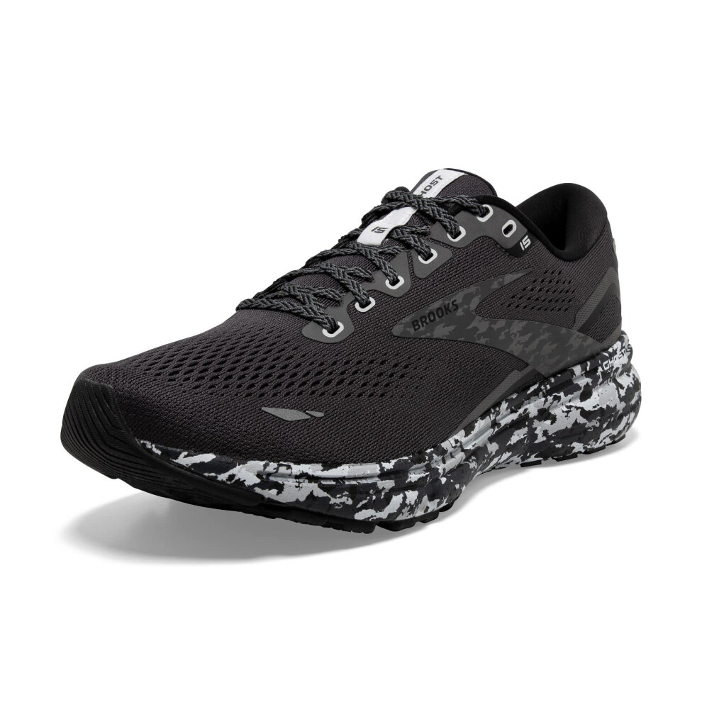 Brooks Men's Ghost 15 Neutral Running Shoe - Ebony/Black/Oyster - 8.5 Medium