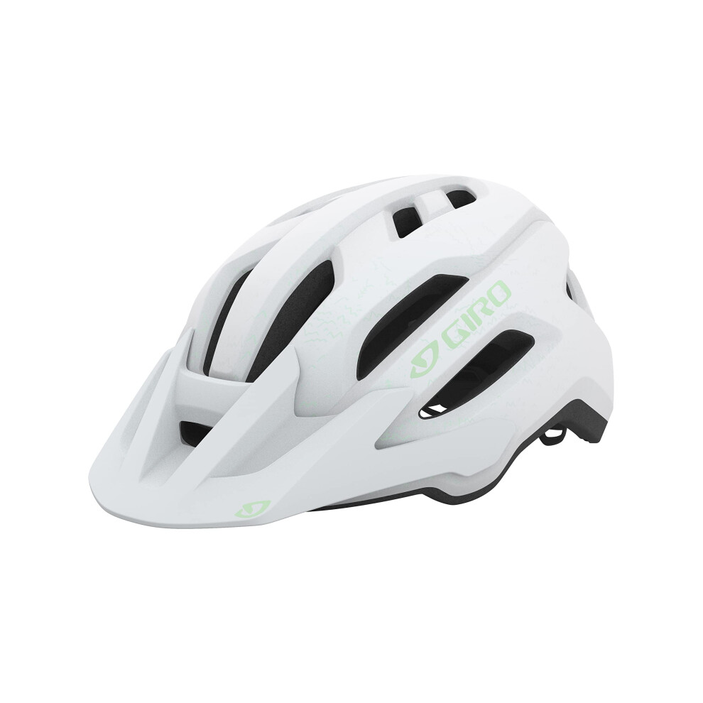 Giro Fixture II MIPS Mountain Bike Helmet for Men  Women  Kids  and Adults - Matte White/Green Logo  Universal Women 50-57 cm