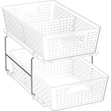 Simplu Homeeware 2 Tier Organizator pentru Bai Trau de trac?iune Sertar glisant/Depozitare sub-Sink Clear