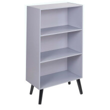 (Grey, Black) 60cm Wide 3 Tier Bookcase Storage Cabinet Scandinavian Style Legs Dining Room Display