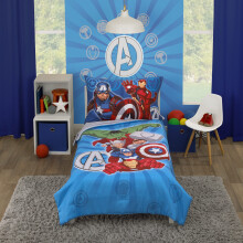 Marvel Avengers Team Blå, Röd, och Grön Hulk, Captain America, Iron Man, Thor 4-delat Barnsängset