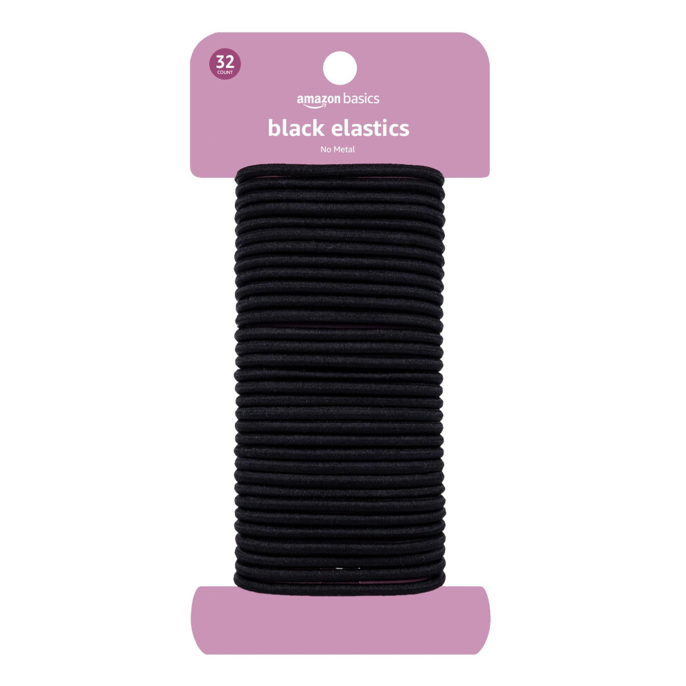 Amazon Basics Black4 MM Elastics 32 Count