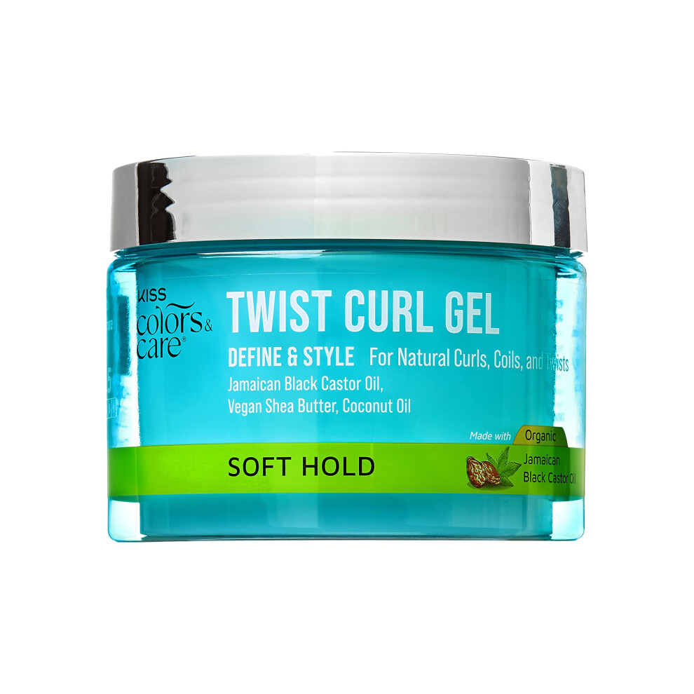 KISS COLORS & CARE Twist Curl Gel  6 oz. - Flexible Hold  Perfect For Twists  Moisturizing & Promotes Hair Growth  No Buildup - Lightweight  Organic J