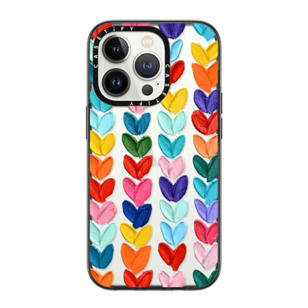 Coque compacte CASETiFY pour iPhone 14 Pro [Test de chute de qualit    militaire 2X / Protection contre les chutes jusqu'    1,2 m] - Polka Daub Hear