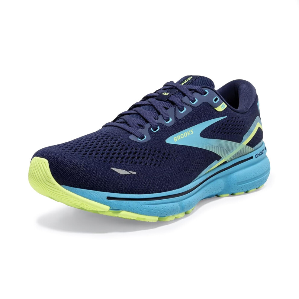 Brooks Men's Ghost 15 Running Shoe - Navy/Blue/Green - 12.5 Medium